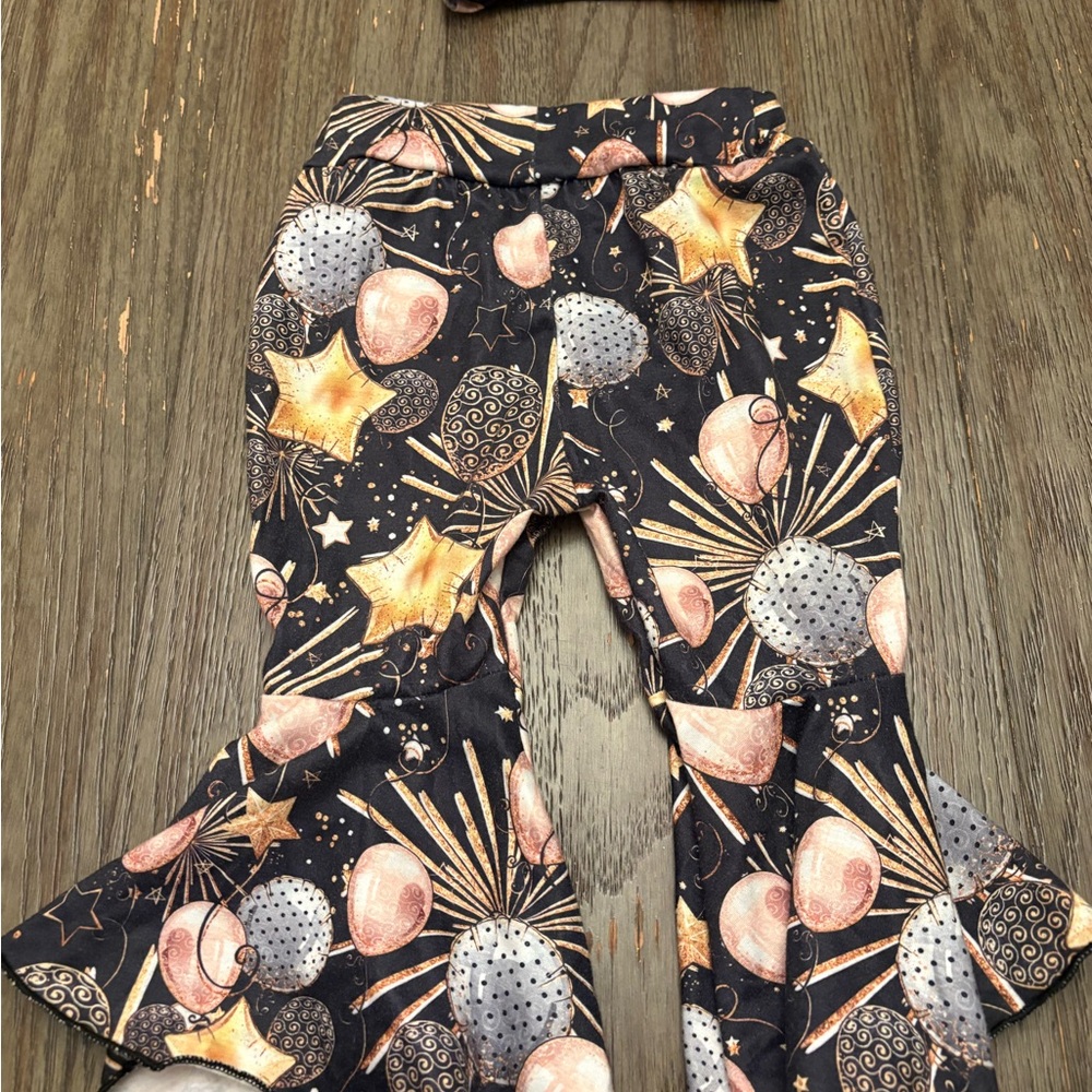 Starry Night Baby Bell Bottoms and hat set 9-12 months - Picture 6 of 8